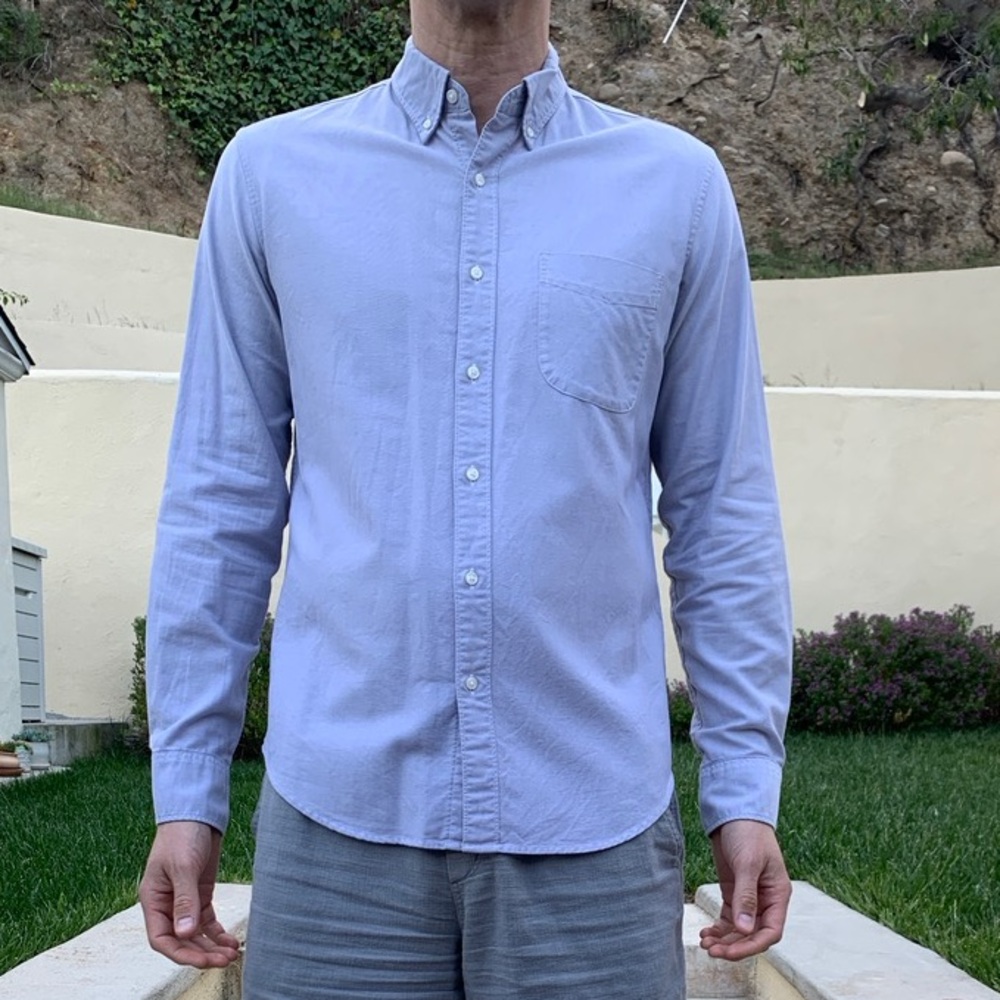 J. Crew BLUE GREY SLIM BUTTON DOWN
